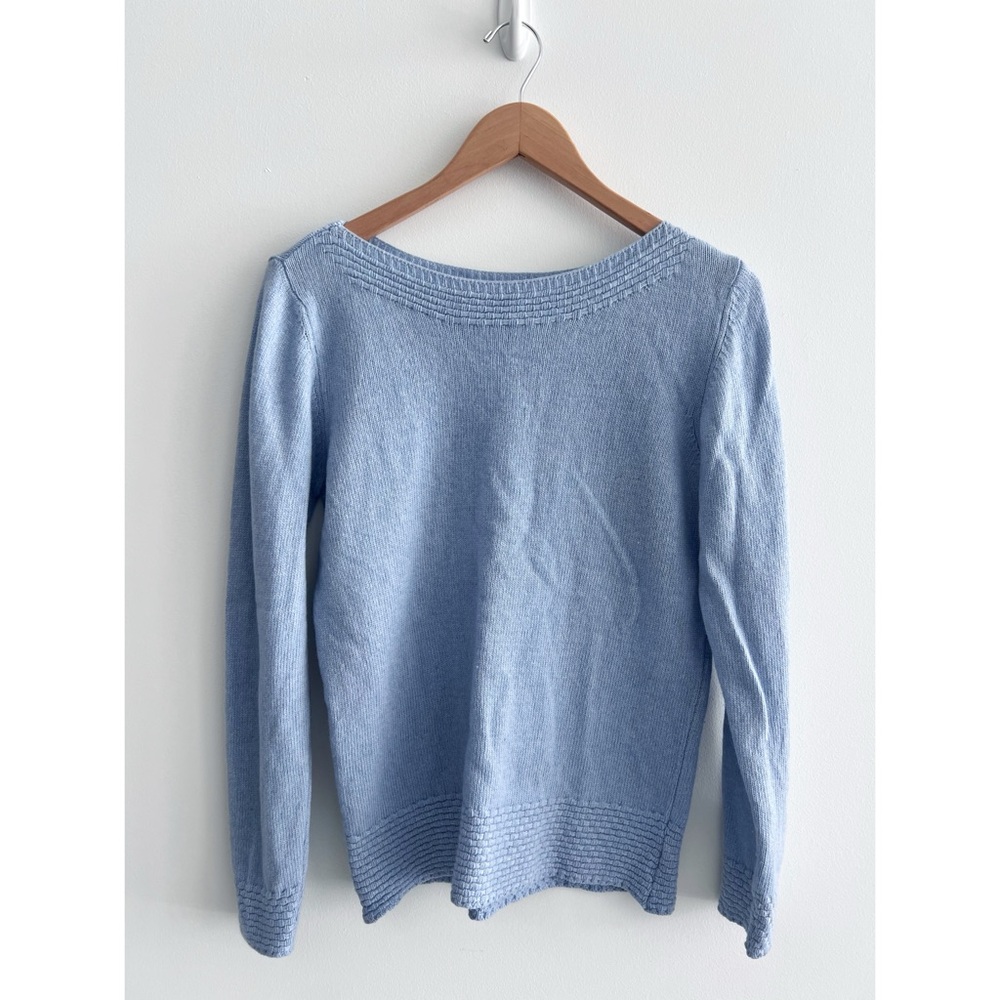 Benedetta B sweater size Large blue merino wool cashmere - Picture 2 of 7